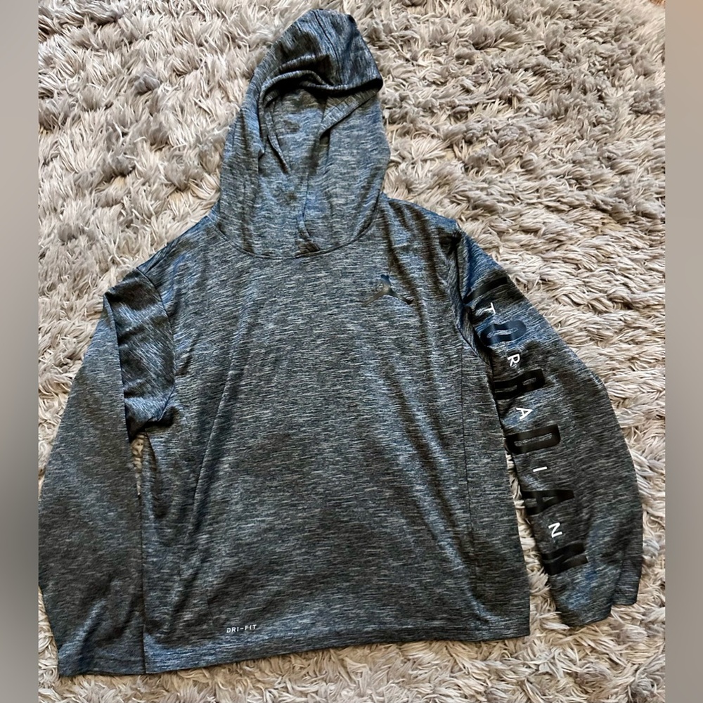 EGUC Youth Heather dark gray Jordan hooded dri-fit top Size Youth Medium - 🎉